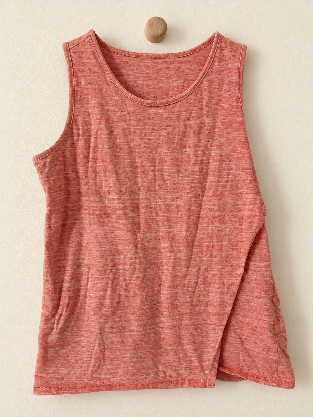 Coral Marled Asymmetrical Draped Tank Top Medium
